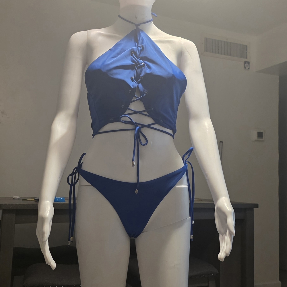 NOBULL Royal Blue Lace-Up Bikini